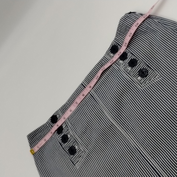 Ann Taylor Petites navy and white stripe anchor sailor button miniskirt size 10p - Picture 5 of 12